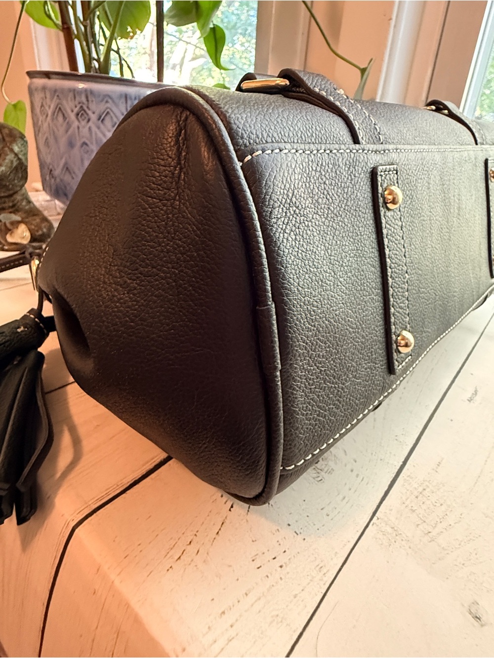 Dooney & Bourke | Black Leather Sorrento Satchel 30 - Picture 8 of 15